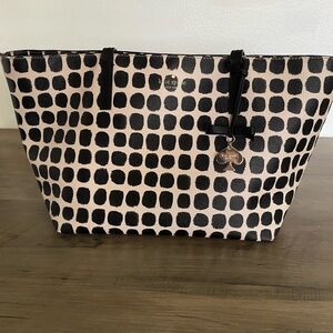 Kate Spade New York Hawthorne Lane Ryan Black Beige Spotted Tote Bag Purse